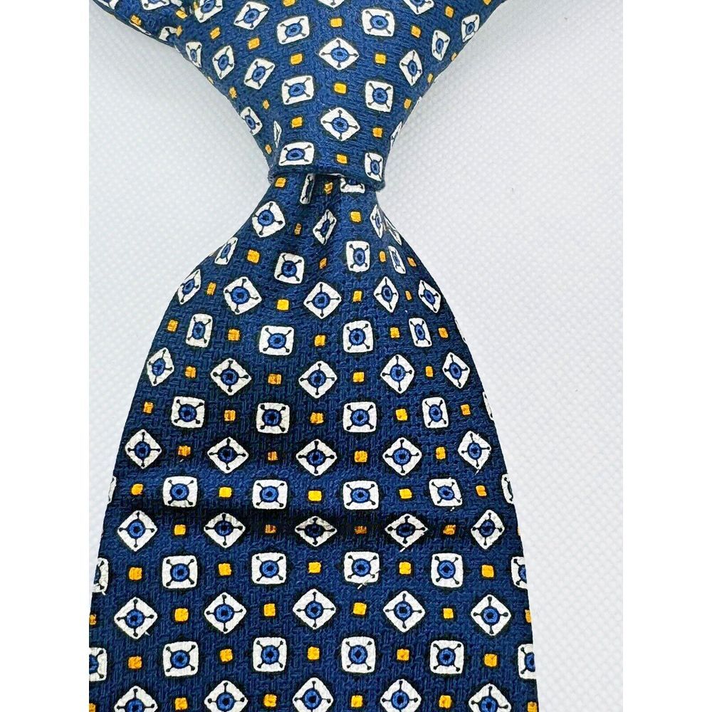 Lauren Ralph Lauren‎ Silk Tie Men Navy Diamond Geometric 4"x57".